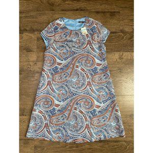 NWT Womens J. McLaughlin pasiley short sleeve 100% silk multicolored dress SZ XS